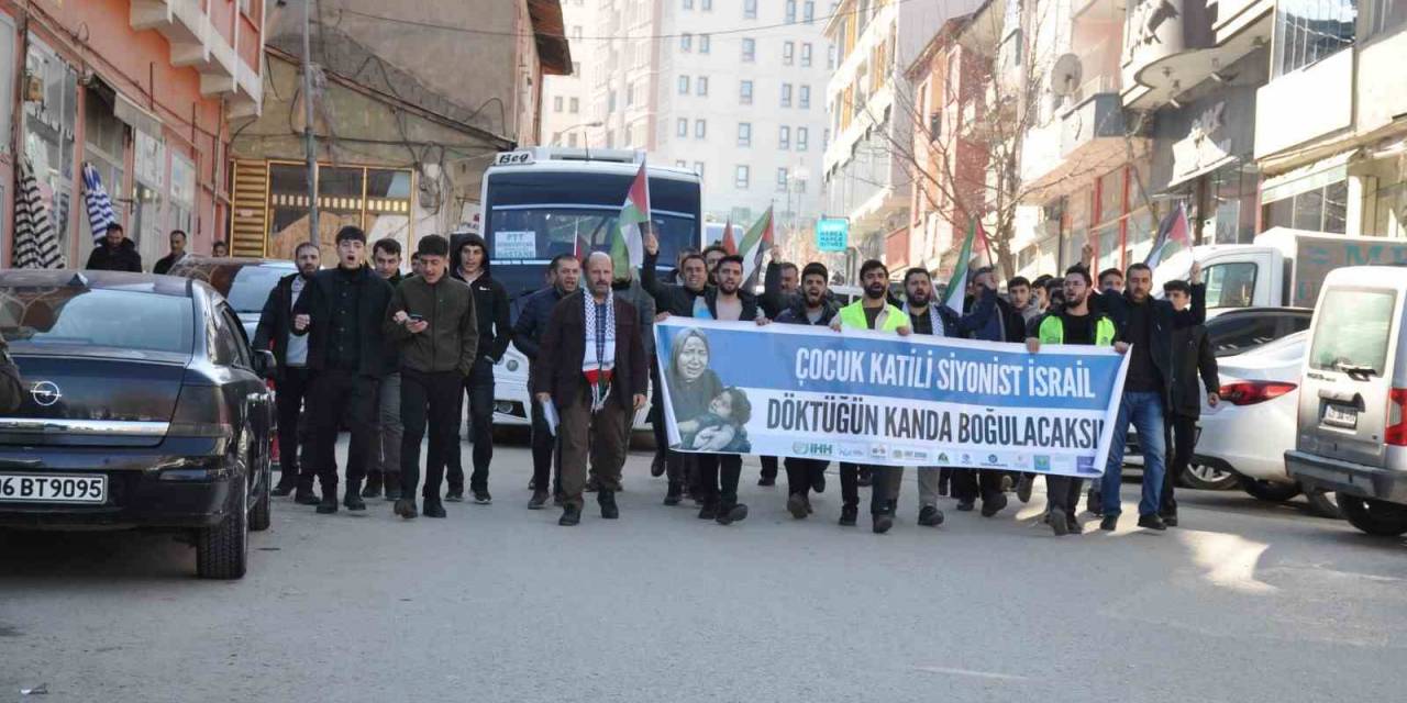 Muş’ta Düzenlenen Yürüyüşte İsrail Protesto Edildi