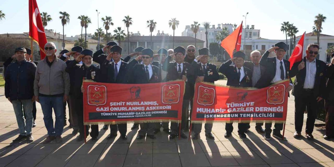 İskenderun’da Kahraman Gaziler, Şehitleri Andı