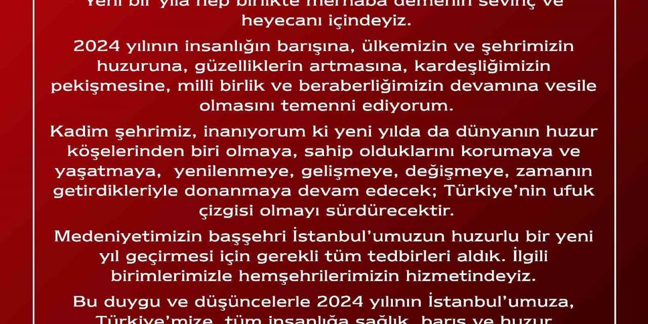 İstanbul Valisi Gül: "İstanbul’umuzun Huzurlu Bir Yeni Yıl Geçirmesi İçin Gerekli Tüm Tedbirleri Aldık"