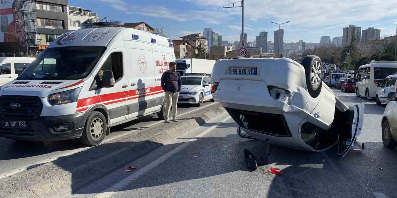 Süratli Giden Araç Sürücüsü Kontrolden Çıkarak Takla Attı: 1 Yaralı