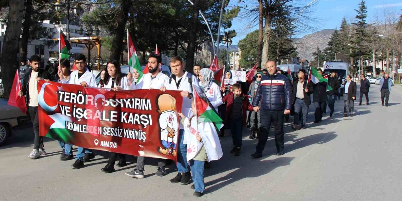 Amasya’da Hekimler Ve Sağlık Çalışanlarından İsrail Vahşetine Tepki