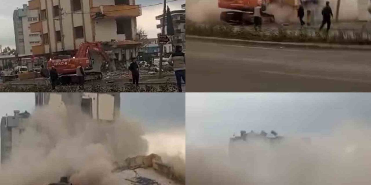 Mersin’de 5 Katlı Binanın Çökme Anı Kameraya Yansıdı