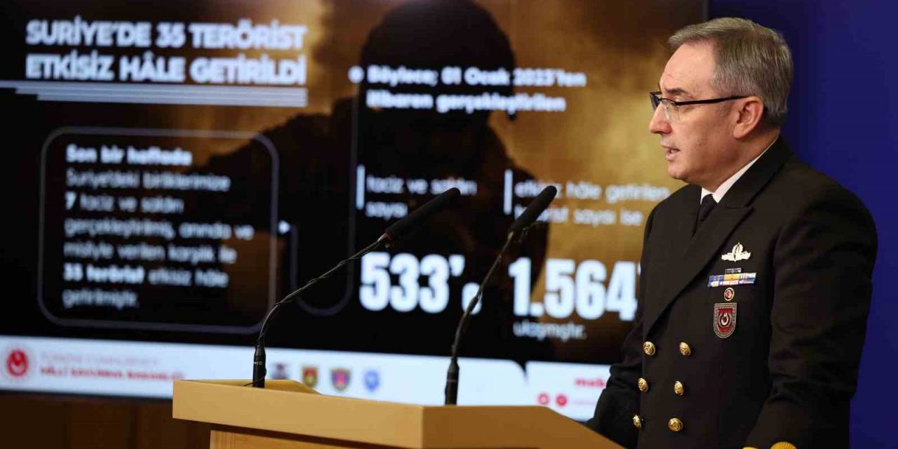 Msb: “Irak Ve Suriye’nin Kuzeyi Dahil Son Bir Haftada 45 Terörist Etkisiz Hale Getirilmiştir”