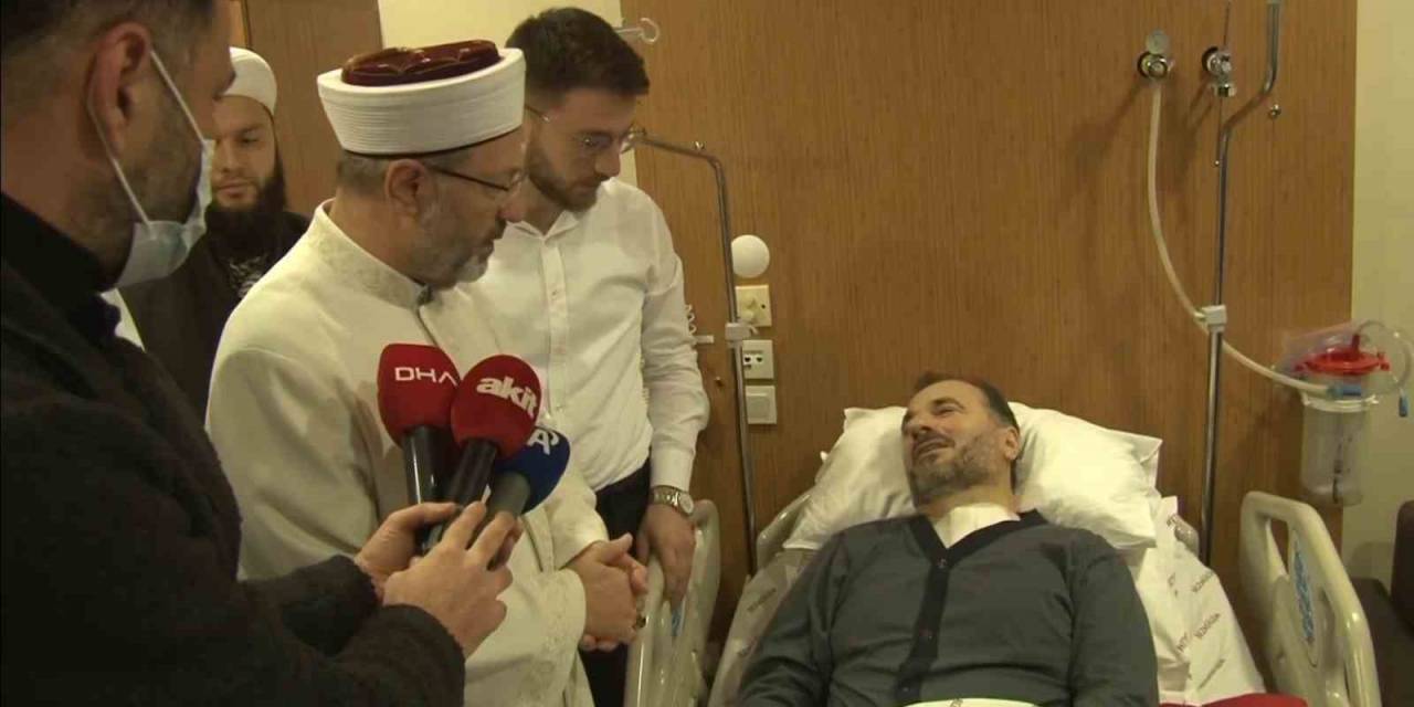 Diyanet İşleri Başkanı Erbaş Bıçaklı Saldırıda Yaralanan Fatih Camii İmamı Usta’yı Ziyaret Etti