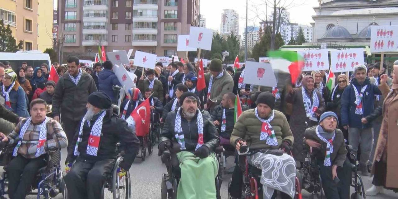 Memur-sen Engelli Komisyonu’ndan Gazze’ye Destek Ve Şehitlere Rahmet Yürüyüşü