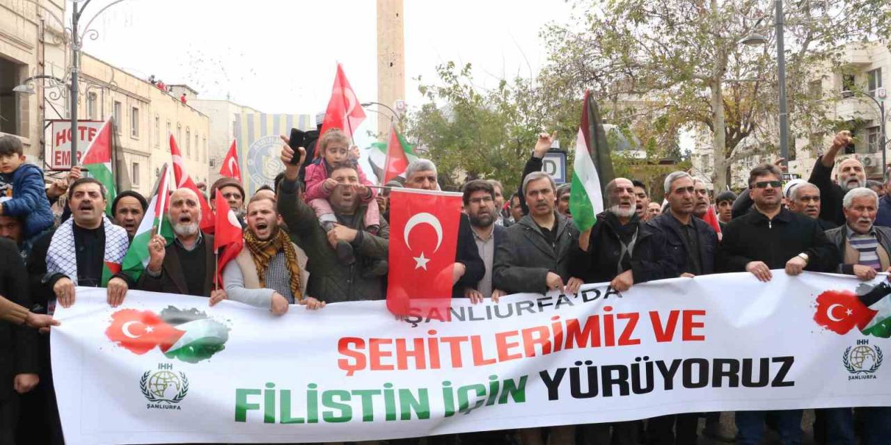 Şanlıurfalılar Filistin Ve Şehitler İçin Ayağa Kalktı