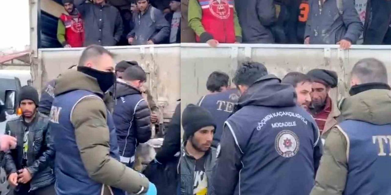 Erzincan’da Kamyon Kasasında 99 Kaçak Göçmen Yakalandı