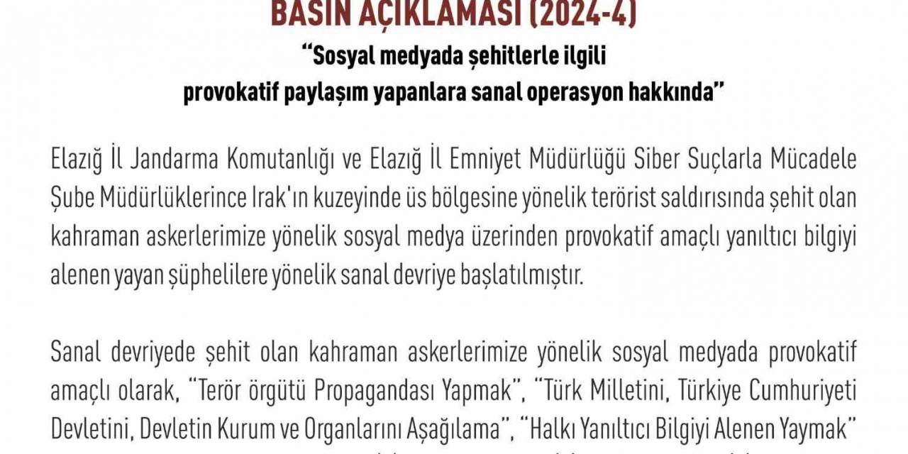 Şehitler Üzerinden Provokatif Paylaşım Yapan 12 Hesap Tespit Edildi, Yasal İşlem Başlatıldı