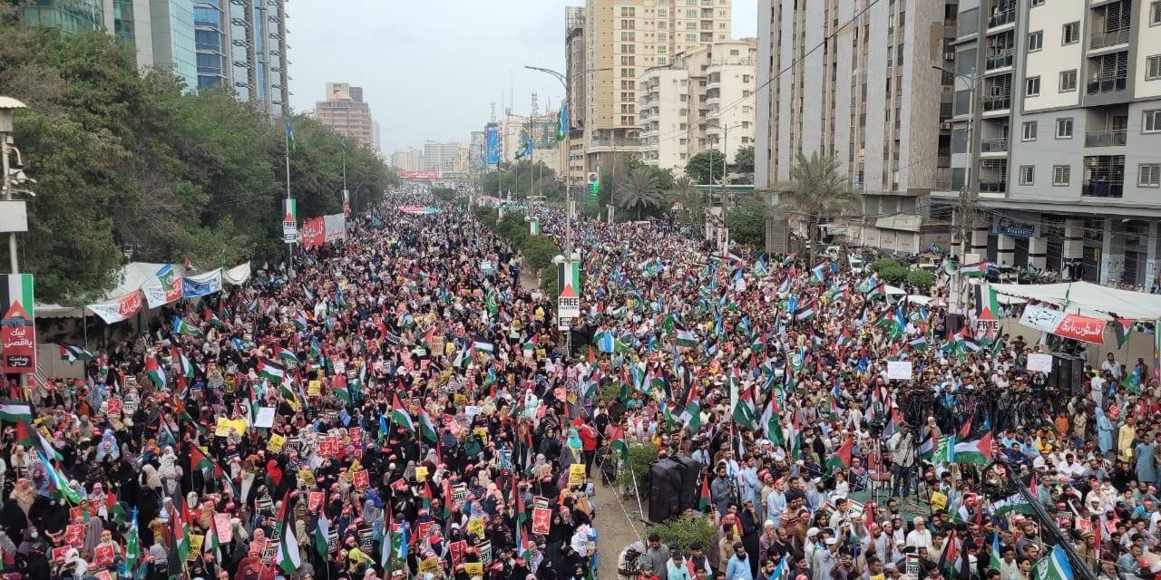 Pakistan’da On Binlerce Kişiden Filistin’e Destek Gösterisi