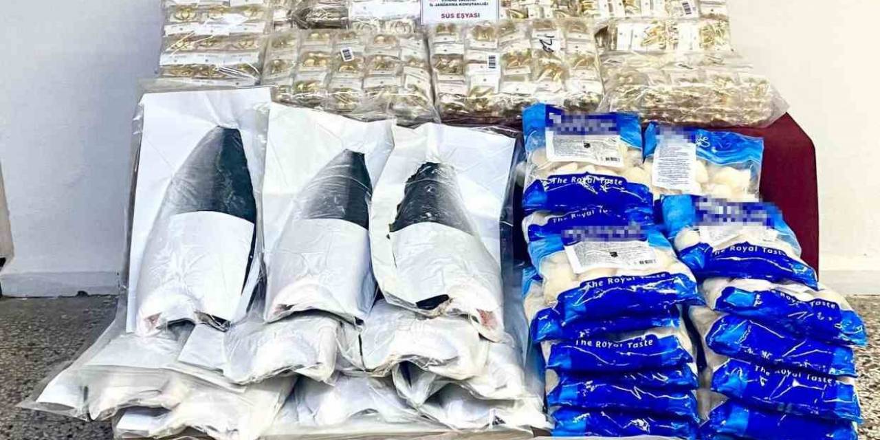 Edirne’de Yüzlerce Süs Eşyası Takı Ve Deniz Ürünü Ele Geçirildi
