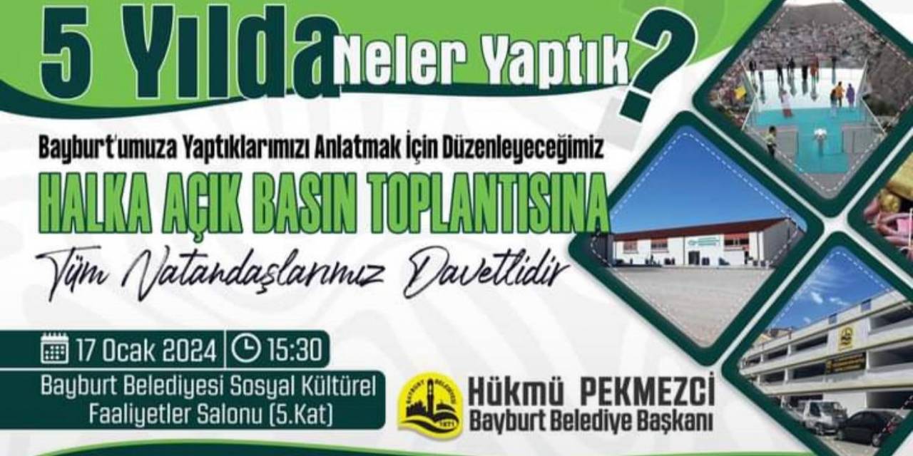 Başkan Pekmezci Halka Açık Toplantıda Bayburtlularla Bir Araya Gelecek Görev Süresini Değerlendirecek