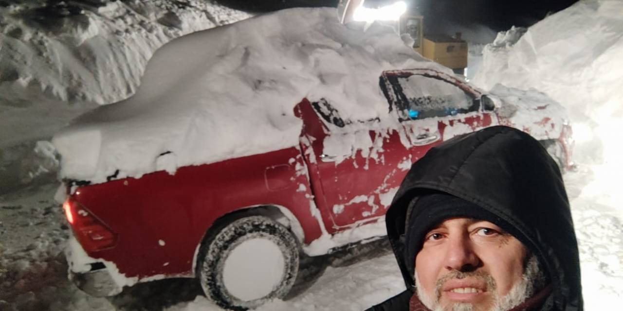 Kar Nedeniyle Yolda Kalan Aracını 4 Gün Sonra Buldu