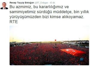 Cumhurbaşkanı Erdoğan Twitter’dan Açıklamada Bulundu