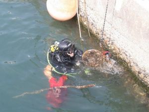 Marmaris’te Denizden Motosiklet Çıktı