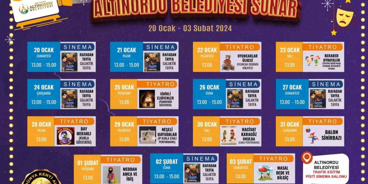 Altınordu’da Çocuklar İçin Ara Tatilde Sinema Günleri Başlıyor