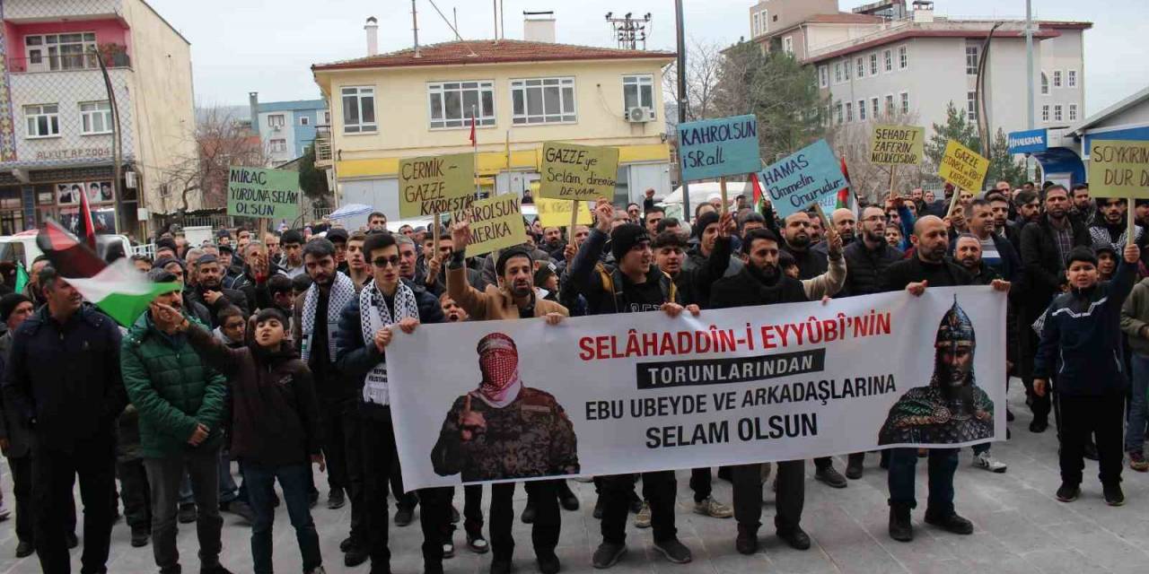 Çermik’te Filistin’e Destek Yürüyüşü Düzenlendi