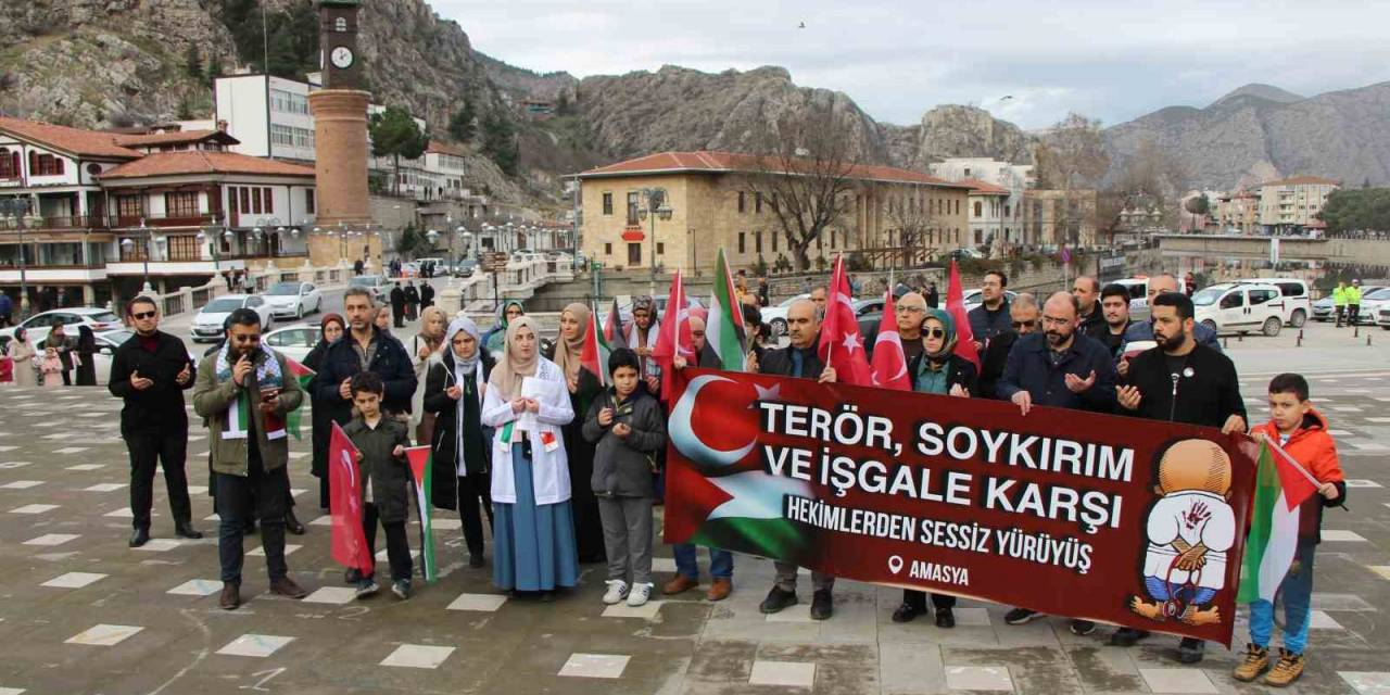 Amasya’da Hekim Ve Sağlık Çalışanlarından İsrail’e Tepki Yürüyüşü