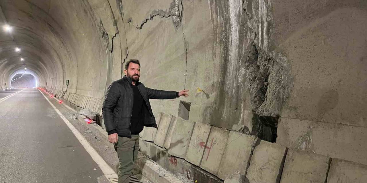 Artvin-yusufeli Karayolundaki 39 Tünelden Biri Olan T14 Tüneli’nde Oluşan Çatlaklar Ve Açılmalar Sürücüleri Tedirgin Ediyor