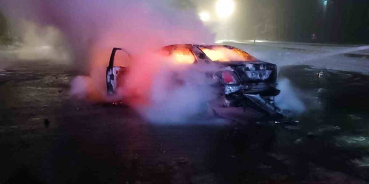 Bolu’da Otomobil Alev Topuna Döndü