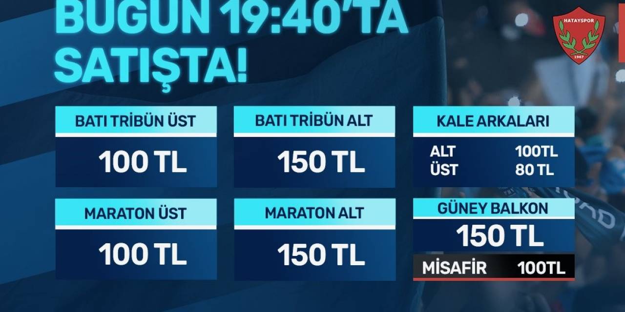 Adana Demirspor - Hatayspor Maçının Biletleri Satışta