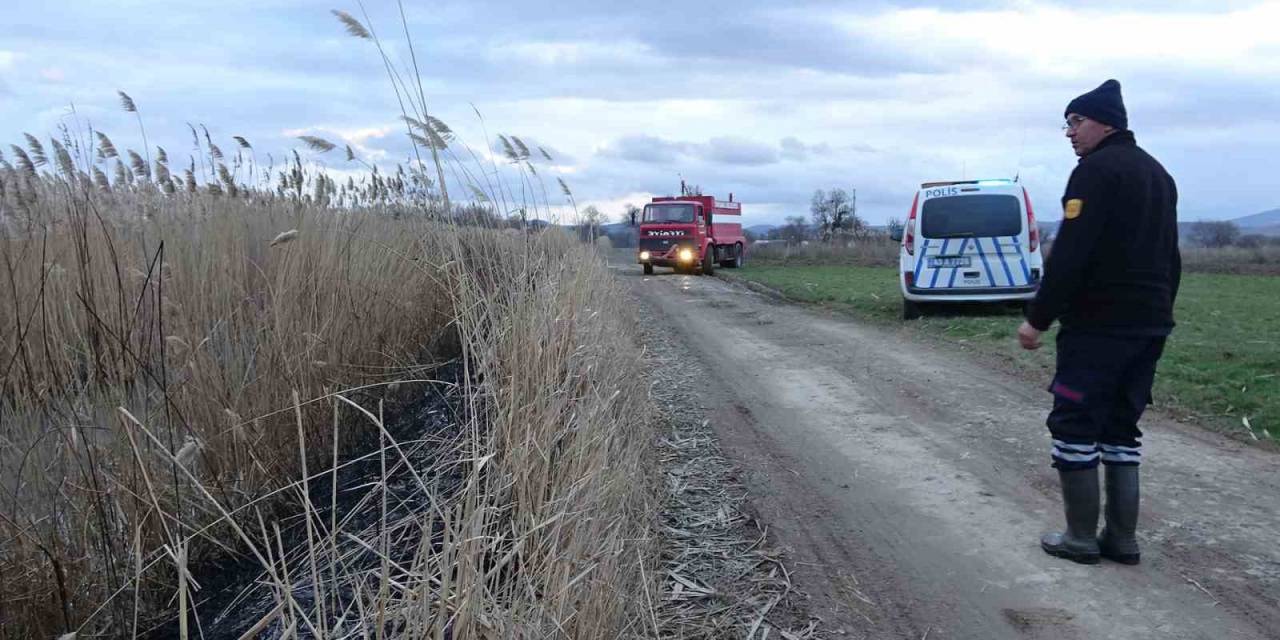 Tavşanlı’da Sazlık Alanda Çıkan Yangın Büyümeden Söndürüldü