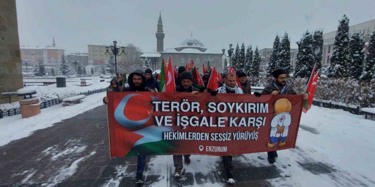 Erzurum’da Hekimler Gazze İçin Yürüdü