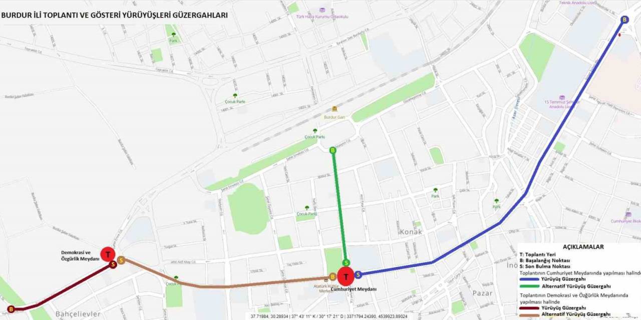 Burdur’da 2024 Yılı Toplantı Ve Gösteri Yürüyüşü Yer Ve Güzergahları Belli Oldu