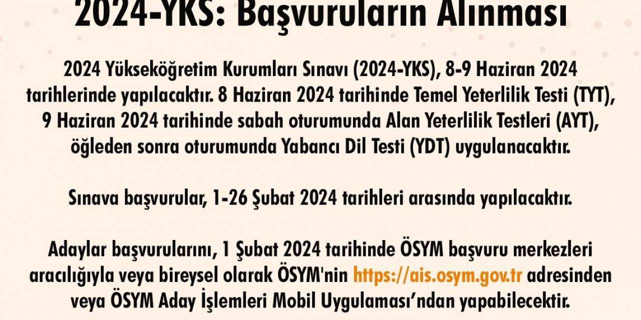 Yks Başvuruları Başladı