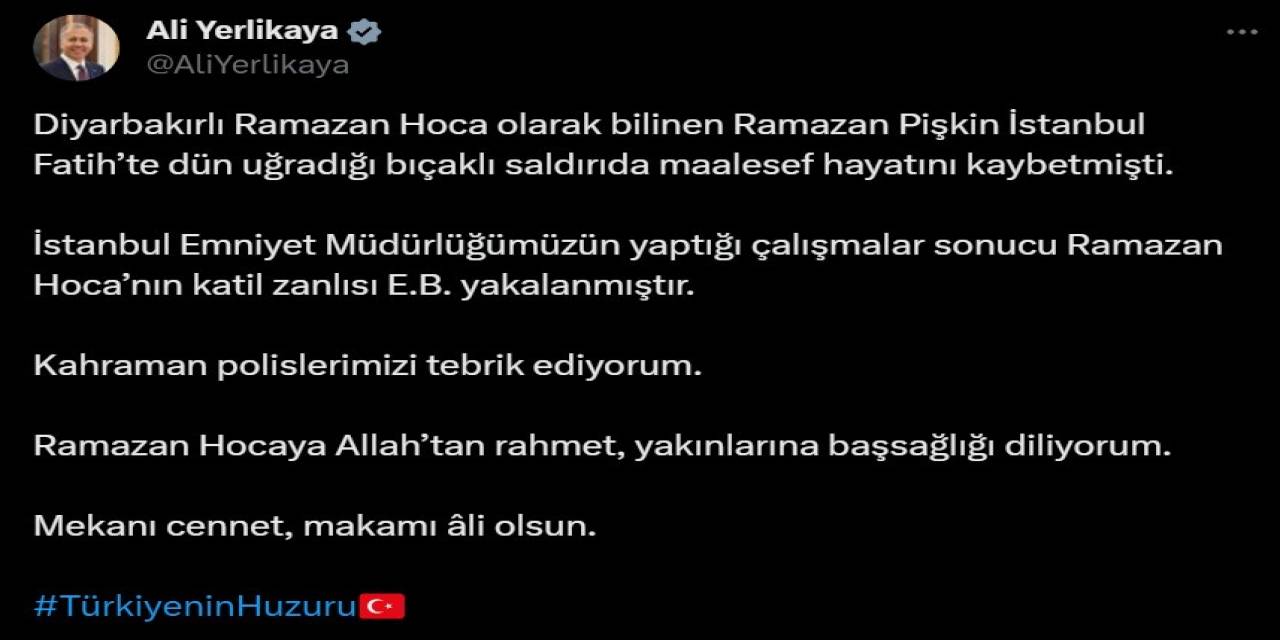 Ramazan Pişkin’in Katil Zanlısı Yakalandı
