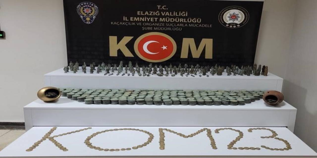 Elazığ’da Tarihi Eser Kaçakçılığı Operasyonu: Roma Dönemine Ait Sikke Ve Heykel Ele Geçirildi