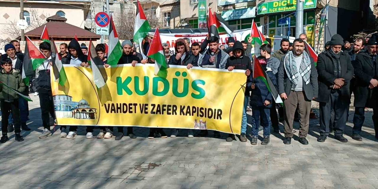 Dicle İlçesinde Filistin’e Destek Açıklaması