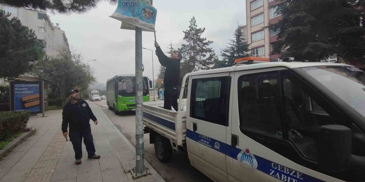 Gebze’de İzinsiz Afiş Asanlara Ceza