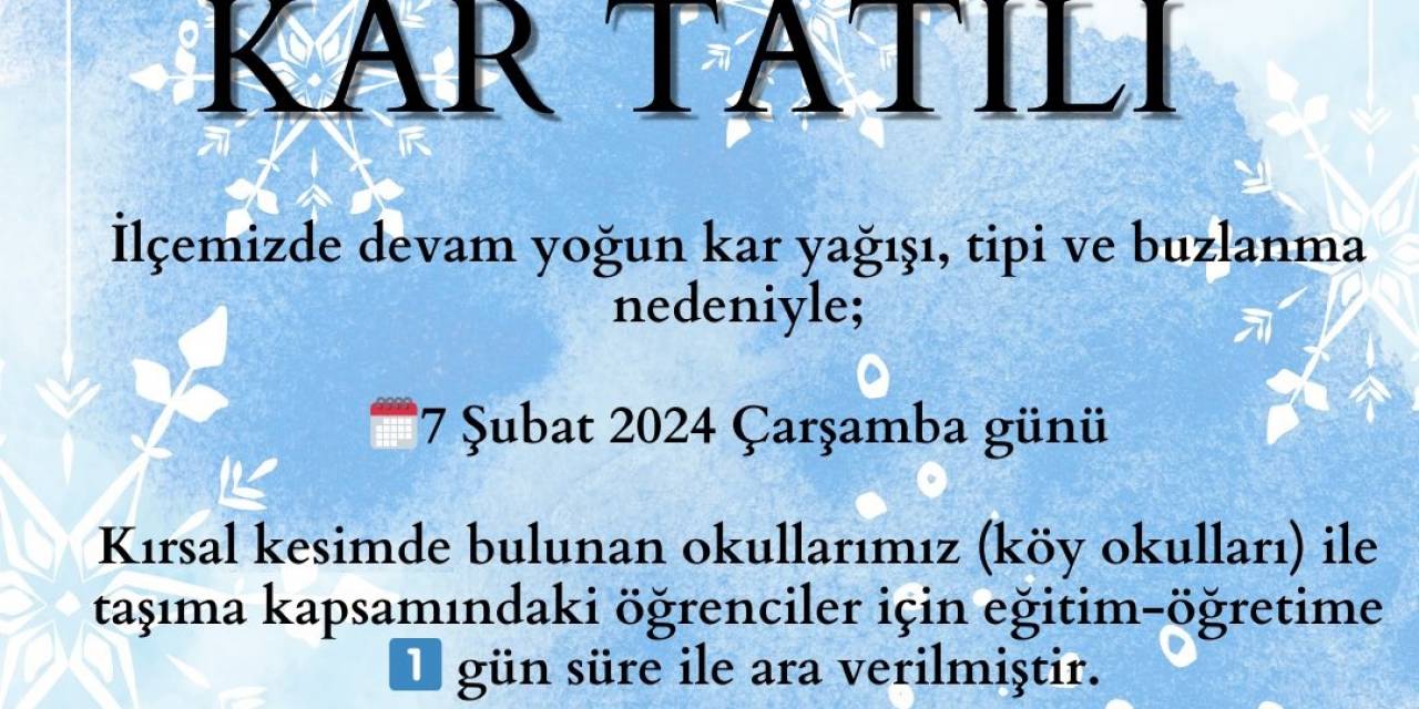 Van’da 4 İlçede Taşımalı Eğitime 1 Gün Ara