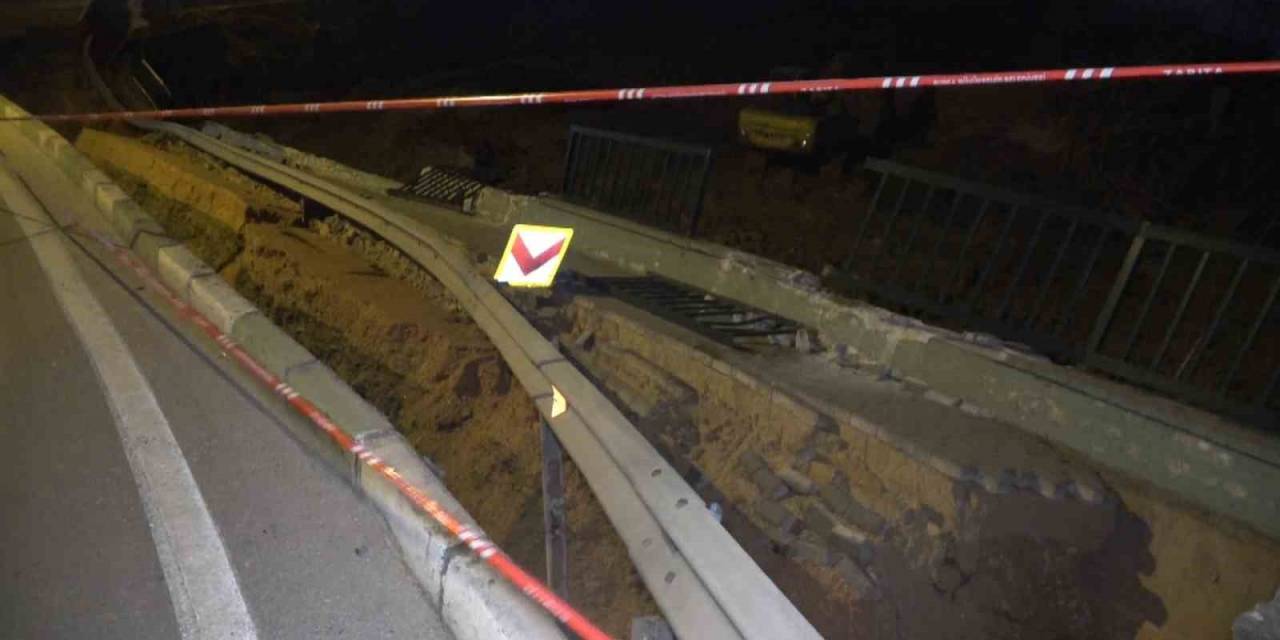 Bursa’da Yol Çöktü, Ulaşım Bir Süreliğine Trafiğe Kapatıldı