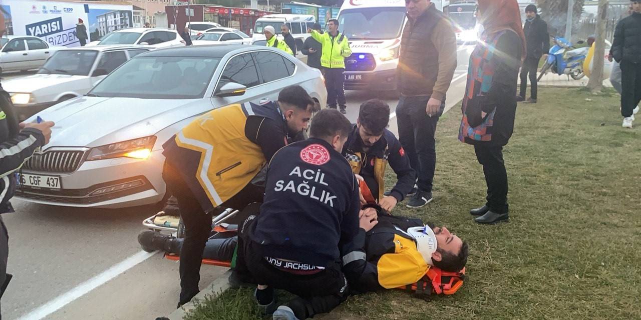 Motosiklet İle Otomobil Çarpıştı: 1 Yaralı