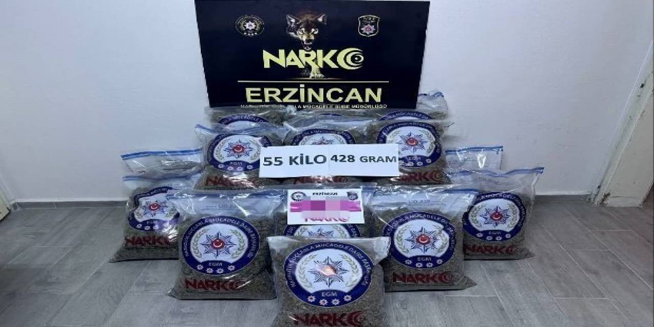 Erzincan’da 55 Kilo Uyuşturucu Skunk Ele Geçirildi