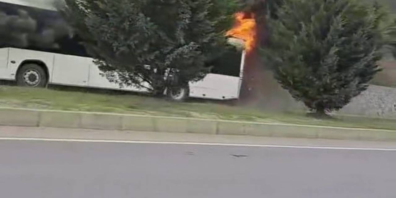 Test Sürüşündeki Otobüs Alev Alev Yandı