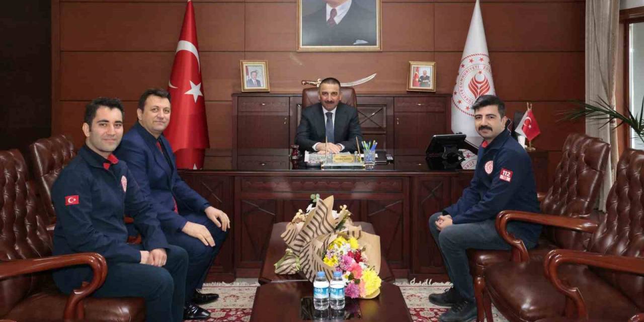 112 Acil Çağrı Merkezi Müdürü Cemal Kar, Vali Hacıbektaşoğlu’nu Ziyaret Etti