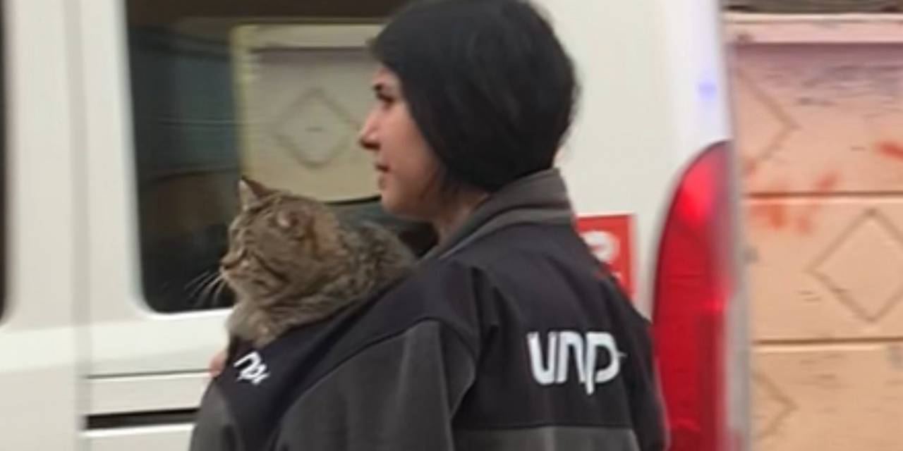 Karaman’da Evde Çıkan Yangında Kedilerini Kurtarıp Dışarıya Çıktılar