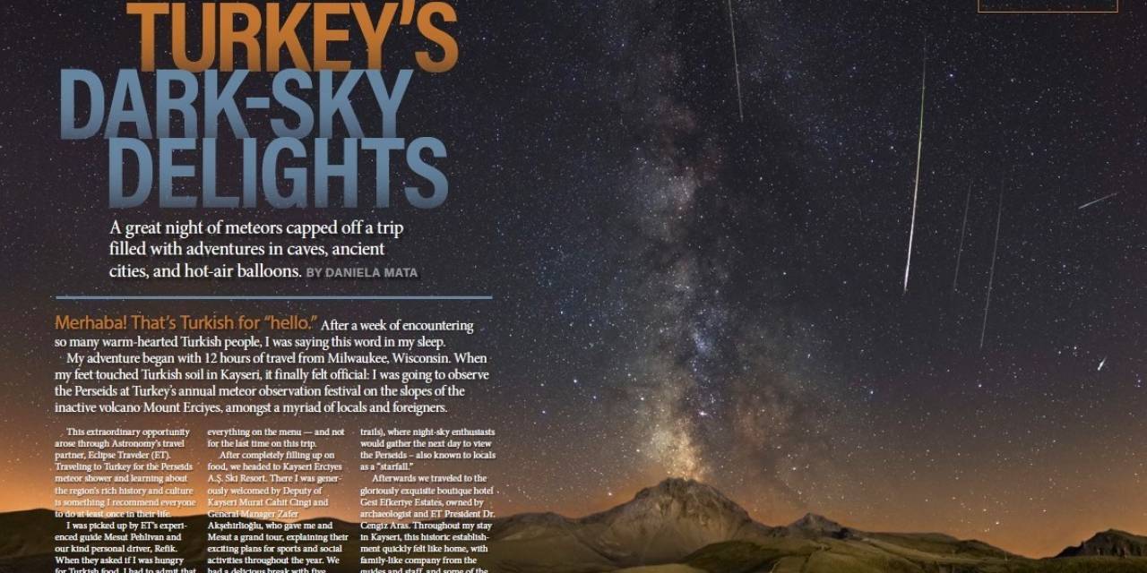 Türkiye’nin İncisi Erciyes, Astronomiy Magazine’de Boy Gösterdi