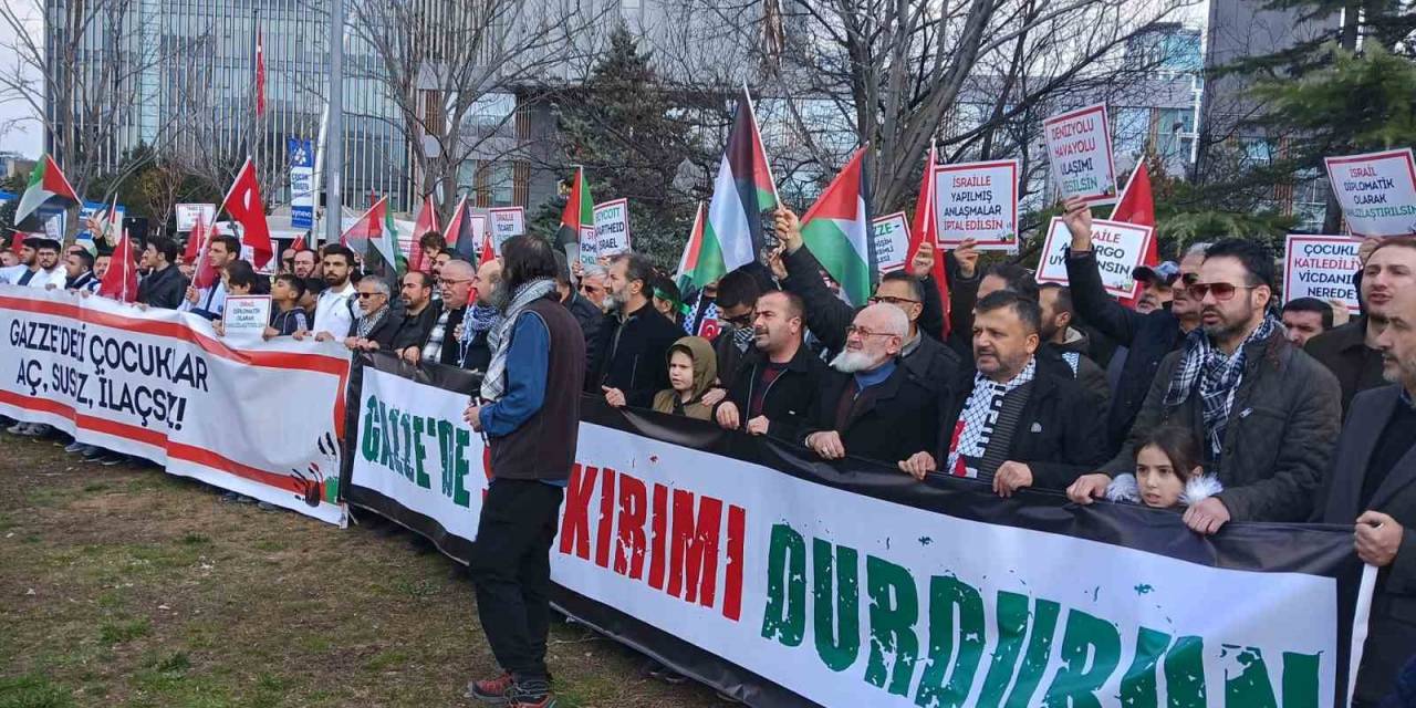 Abd Ankara Büyükelçiliği Önünde İsrail’e Protesto