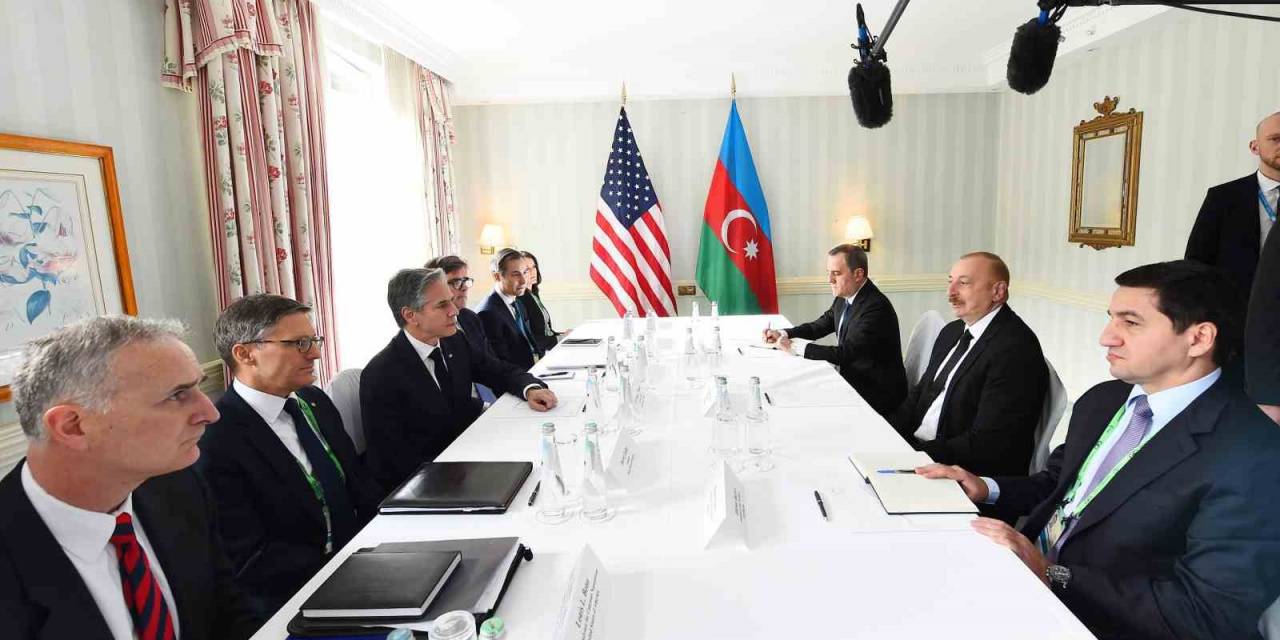 Azerbaycan Cumhurbaşkanı Aliyev, Abd Dışişleri Bakanı Blinken İle Bir Araya Geldi