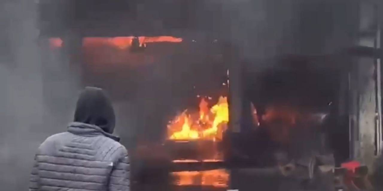 İş Yerinde Çıkan Yangında Tüp Tankeri Patladı