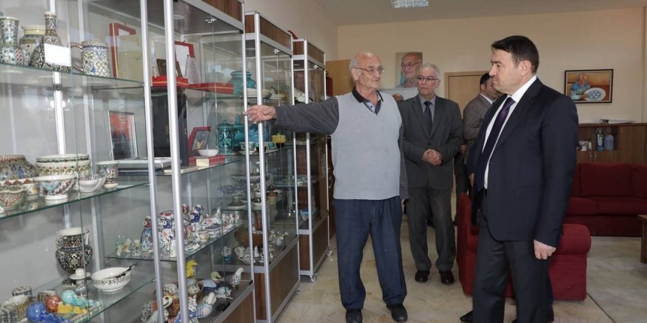 Vali Işın Çini Sanatçısı Hamza Üstünkaya’yı Ziyaret Etti