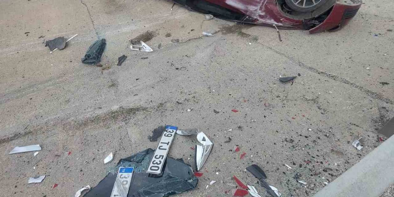 Babaeski’de Kontrolden Çıkan Araç Ters Döndü