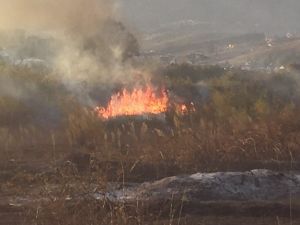Çaycuma’da Arazi Yangını Korkuttu