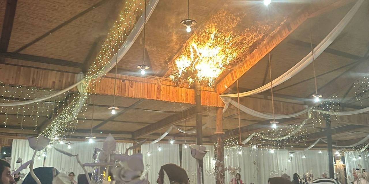 Mersin’de Düğün Töreninde Salonda Yangın Çıktı