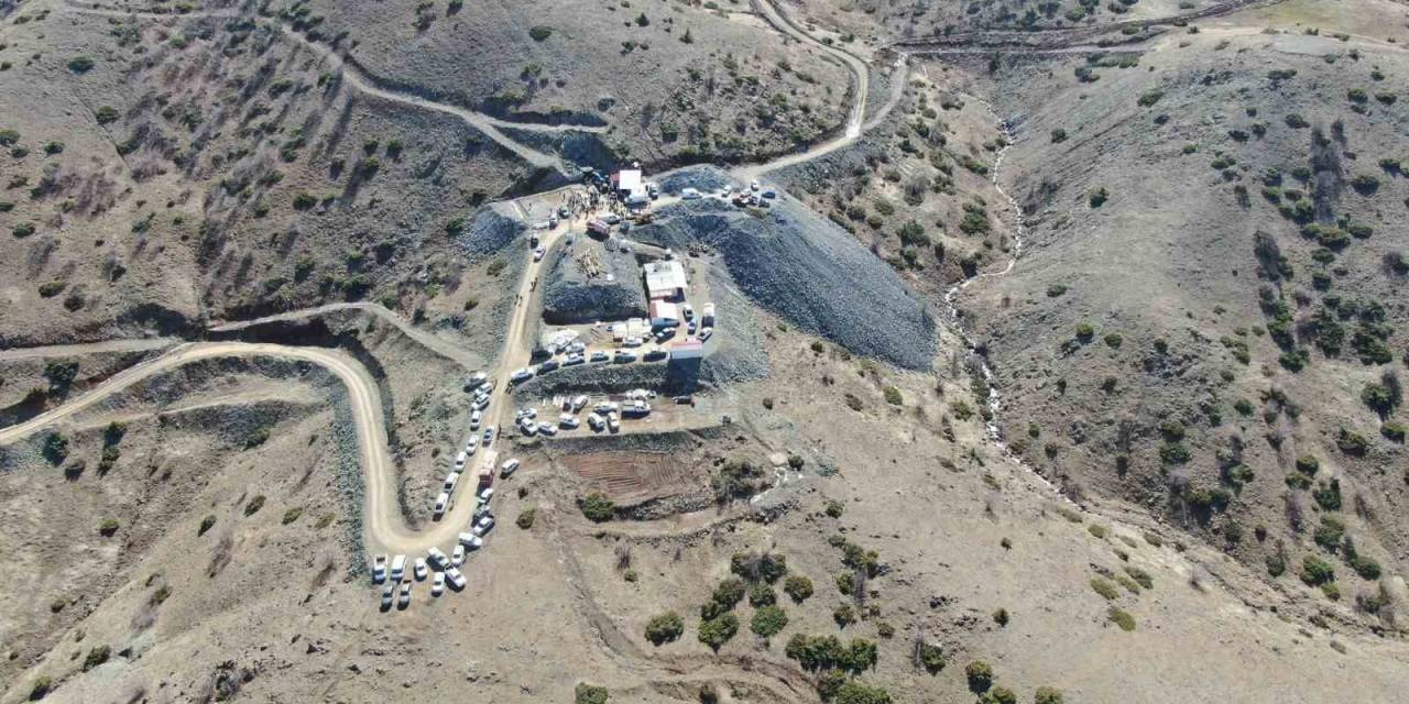 Göçüğün Yaşandığı Bilfer Madencilik’e Ait Alan Dron İle Görüntülendi