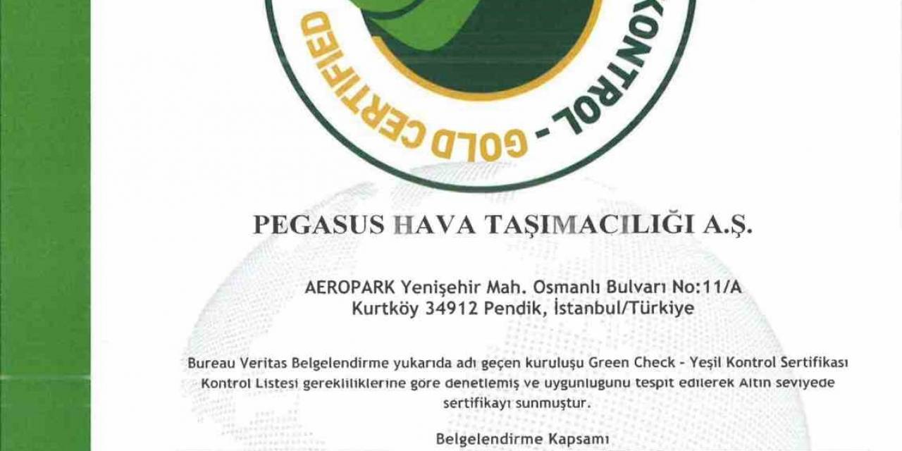 Pegasus, ’green Check-yeşil Kontrol Belgesi’ni Alan İlk Hava Yolu Şirketi Olduğunu Duyurdu