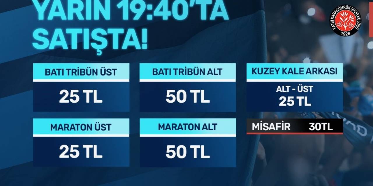 Adana Demirspor - Fatih Karagümrük Maçının Biletleri Satışa Çıkıyor